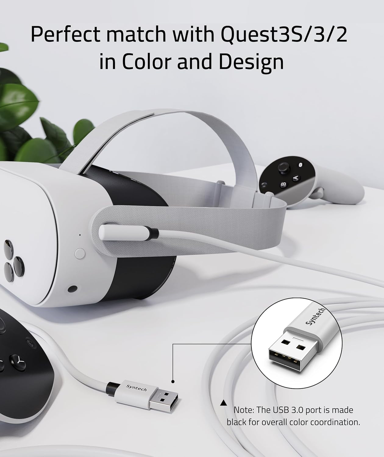 Link Cable 20 FT Compatible with Oculus/Meta Quest 3/Meta Quest2/Pro/Pico 4/Ultra Accessories and Pc/Steamvr, High Speed PC Data Transfer, USB 3.0 to USB C Cable for VR Headset