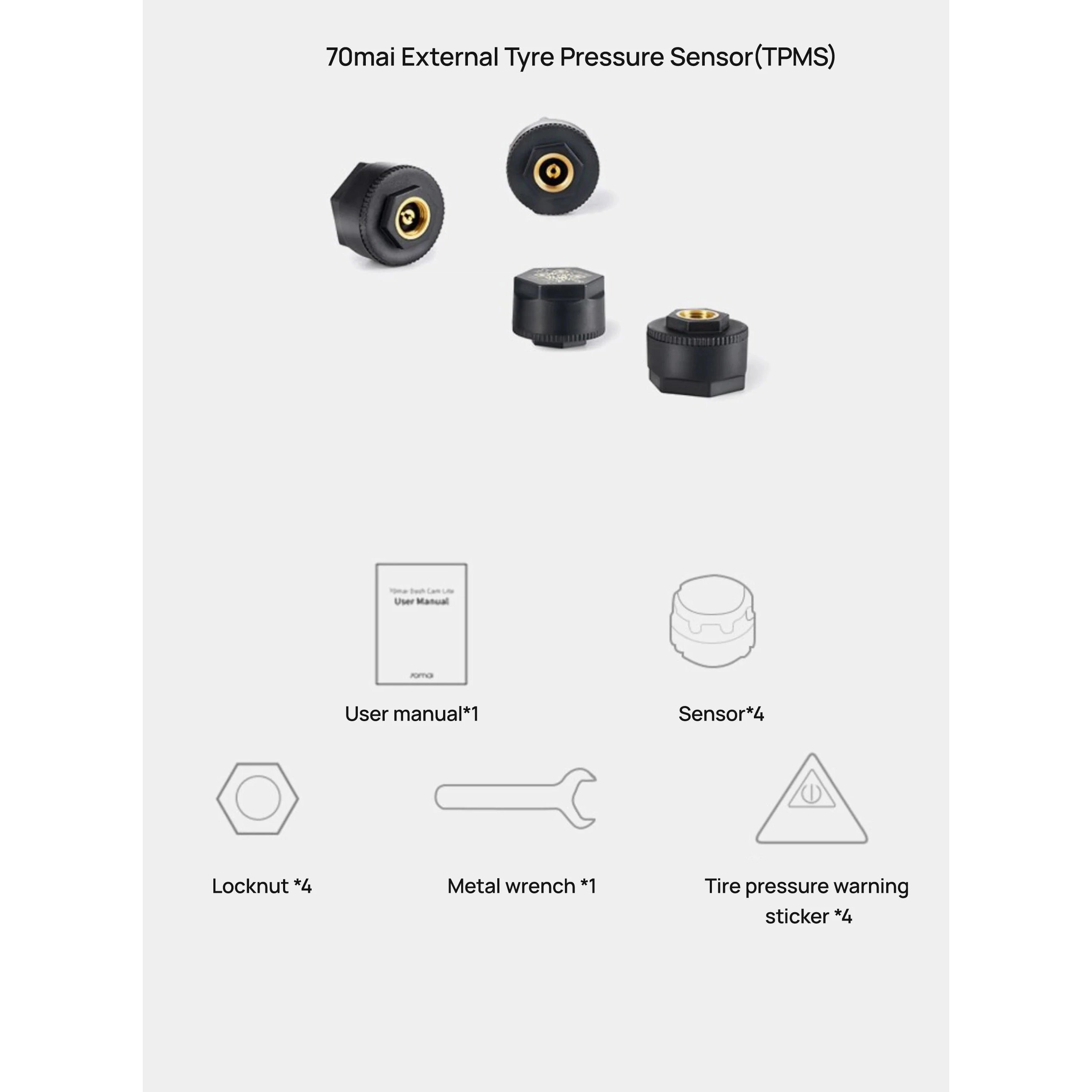 70mai Sensor TPMS Externo - Sensor de Presión Neumaticos-GSMPRO.CL