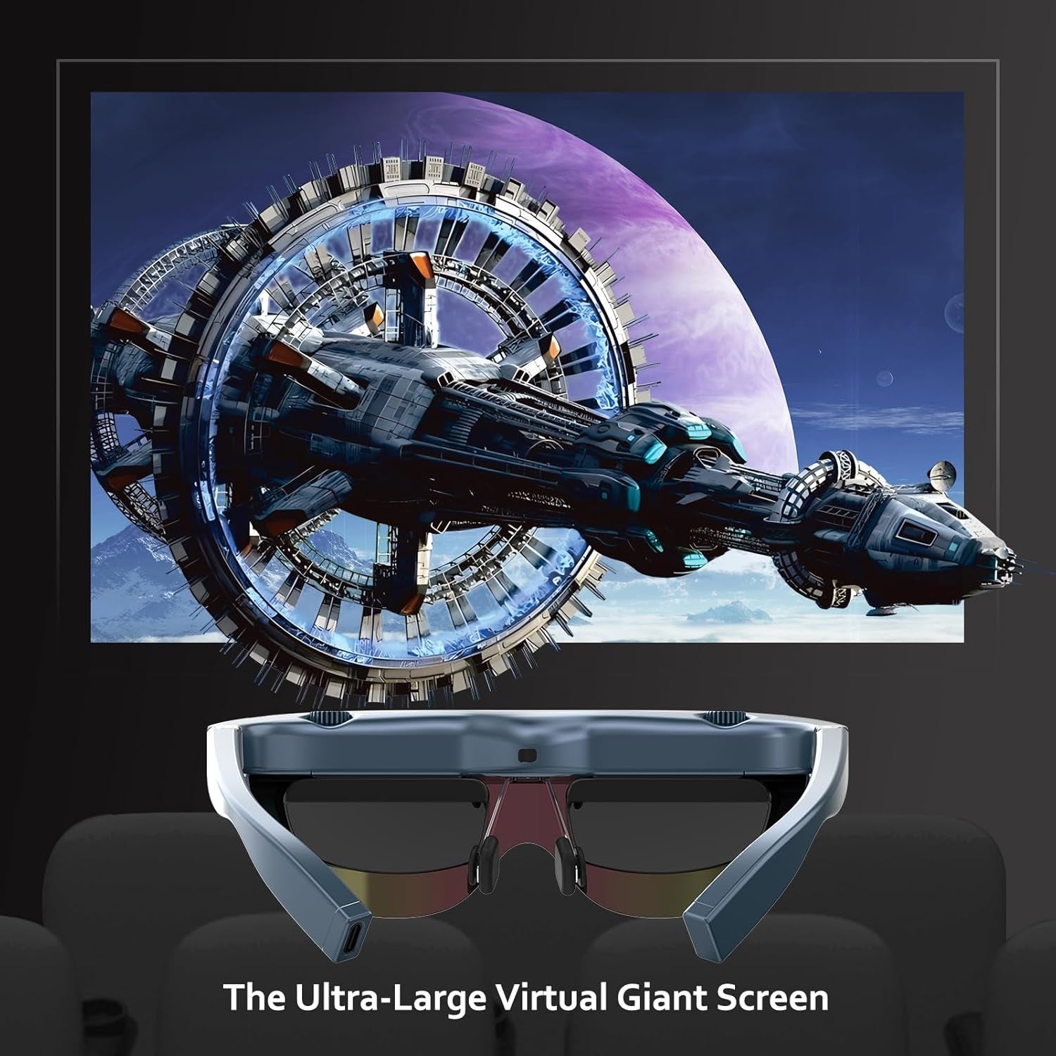 AR/XR Glasses- Smart Glasses for Gaming Headset Video Display Glasses Myopia Adjustment 1800 Brightness Sunglasses,Fhd Adapted for Pc/Android/Ios/Ps5/Xbox/Steamdeck/Consoles