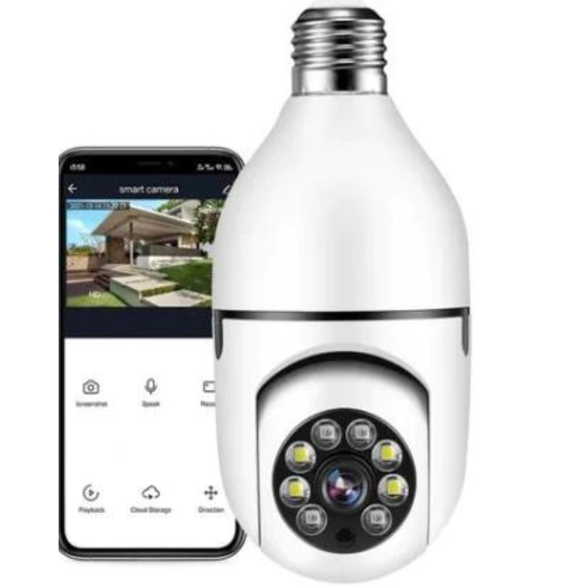 CAMARA PANORAMICA WIFI TIPO AMPOLLETA (DRP)-GSMPRO.CL