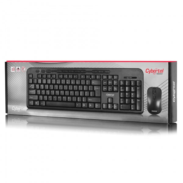 Kit Teclado y Mouse inalámbrico EBONY CYB T800 - CYBERTEL-GSMPRO.CL