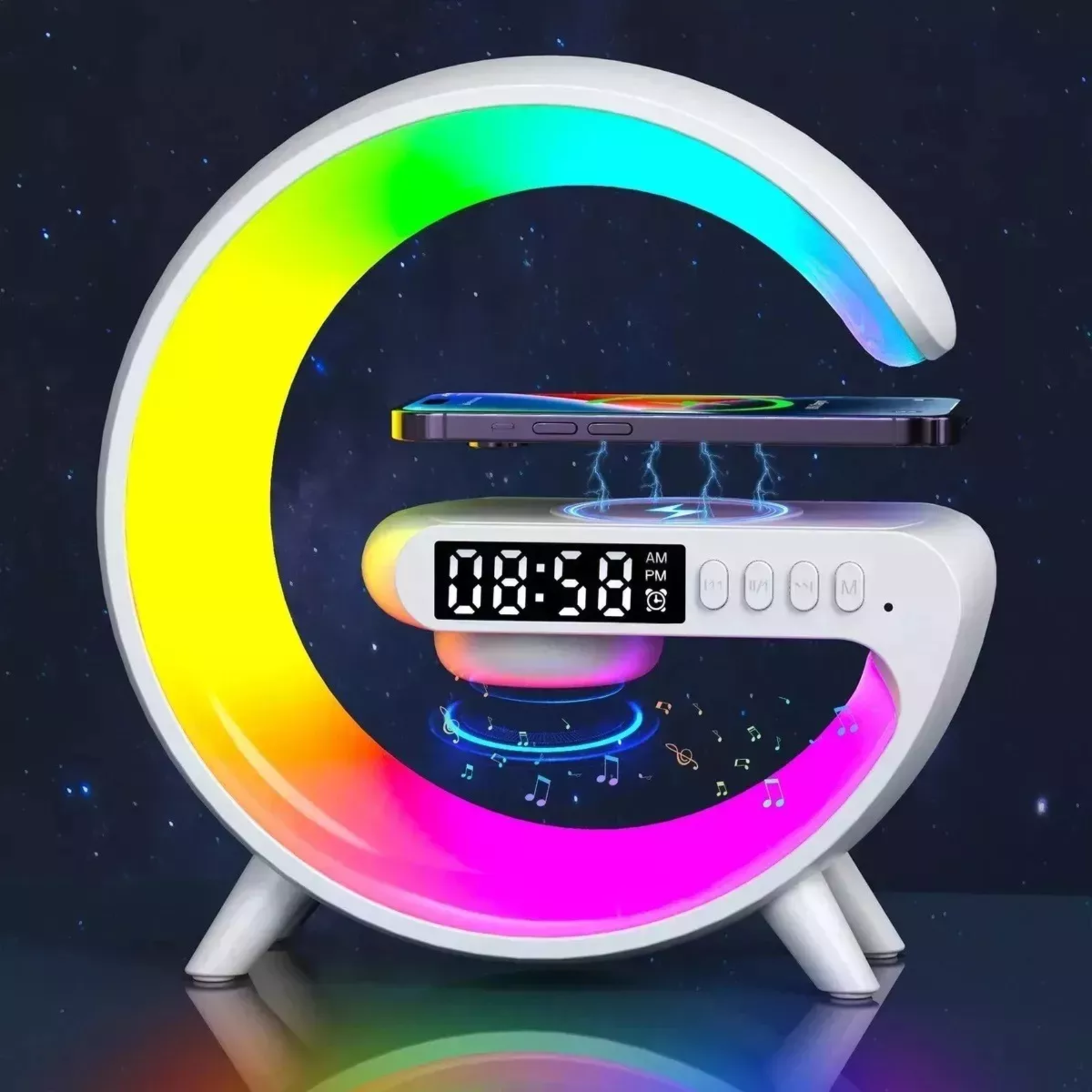 Lampara RGB Cargador Inalámbrico Altavoz (DRP)-GSMPRO.CL
