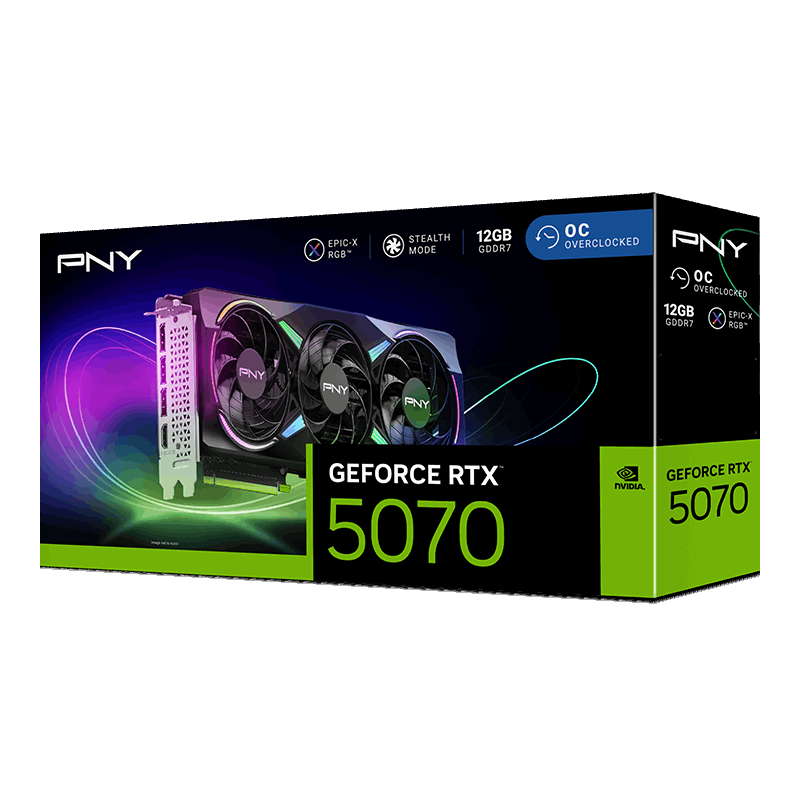 PNY GeForce RTX 5070 12GB ARGB Overclocked Triple Fan-GSMPRO.CL