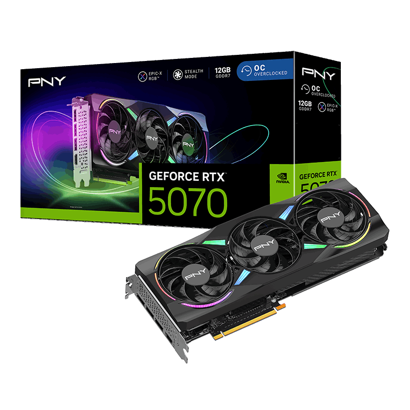 PNY GeForce RTX 5070 12GB ARGB Overclocked Triple Fan-GSMPRO.CL