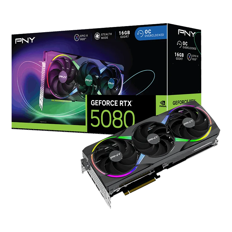 PNY GeForce RTX 5080 16GB ARGB Overclocked Triple Fan-GSMPRO.CL