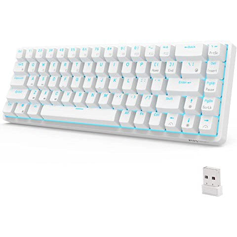 Teclado Gamer Mecánico RK G68 RGB Blanco con Switch Cherry Brown-GSMPRO.CL