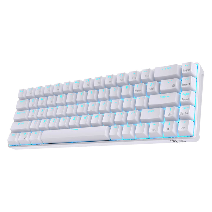 Teclado Mecánico Inalámbrico Royal Kludge RK68 - Blanco-GSMPRO.CL