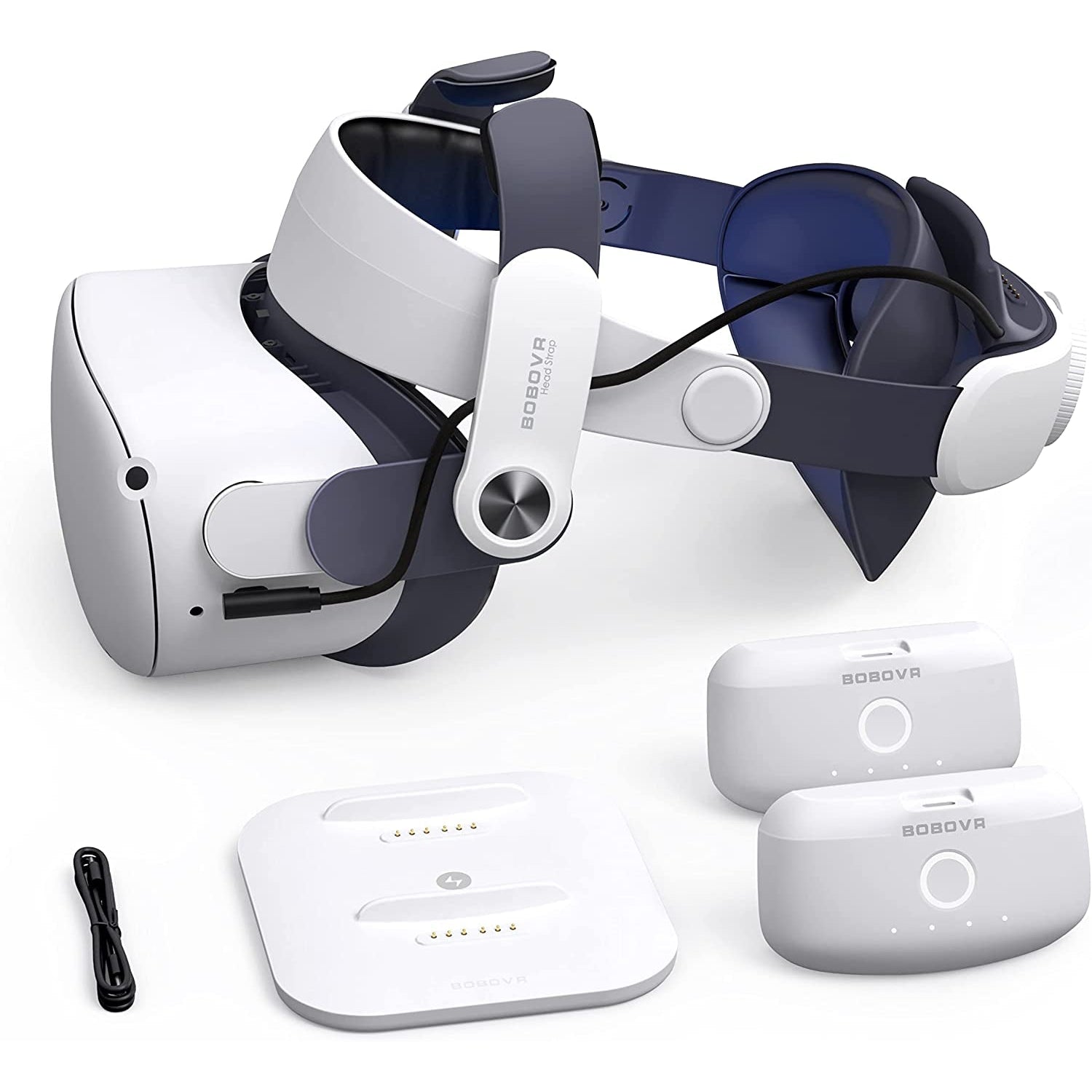 BOBOVR M2 Plus - Correa para la cabeza + 2 baterias + dock de carga-GSMPRO.CL
